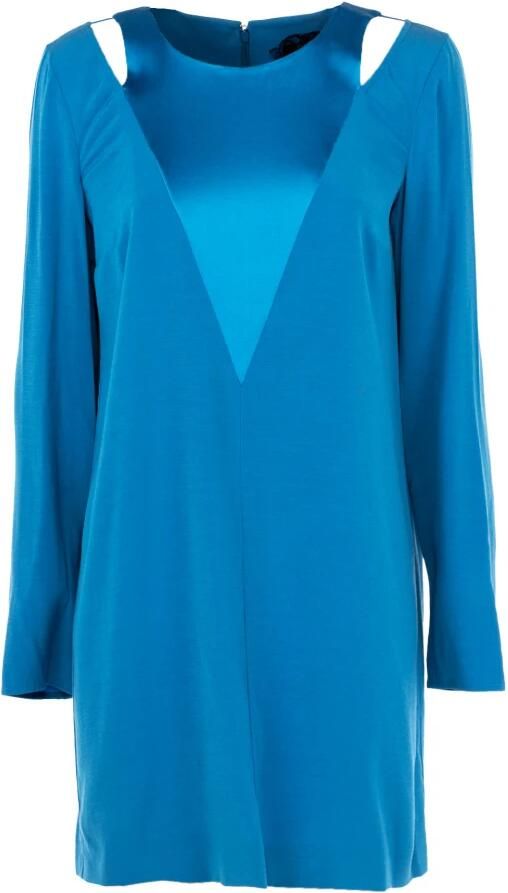 PATRIZIA PEPE Korte jurk met lange mouwen en blote schouders Blue Dames