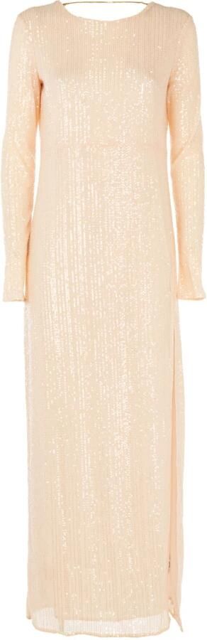 PATRIZIA PEPE Lange jurk met brede achterhalslijn Beige Dames - Foto 2