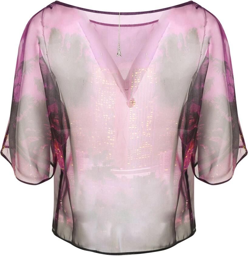 PATRIZIA PEPE Paarse zonsondergang blouse voor vrouwen Purple Dames - Foto 2