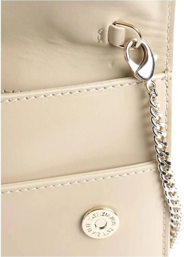 PATRIZIA PEPE Metallic Fly Clutch met Afneembare Ketting Beige Dames - Foto 4
