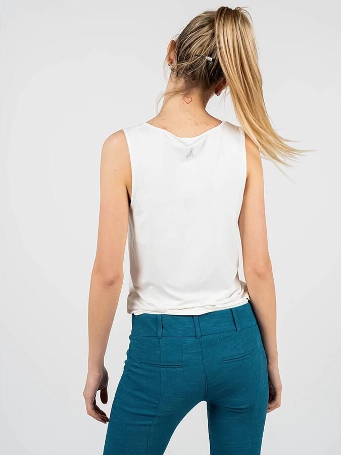 PATRIZIA PEPE Mouwloze Top met Fonkelend Logo White Dames - Foto 4