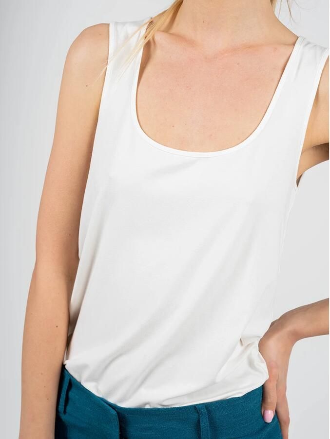PATRIZIA PEPE Mouwloze Top met Fonkelend Logo White Dames
