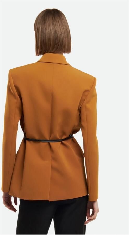 PATRIZIA PEPE Oker Oversized Gestructureerde Blazer Orange Dames - Foto 3