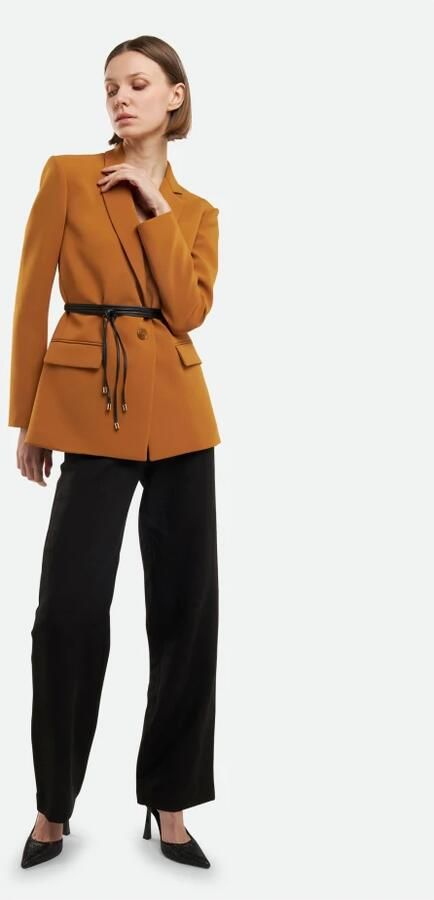 PATRIZIA PEPE Oker Oversized Gestructureerde Blazer Orange Dames - Foto 5