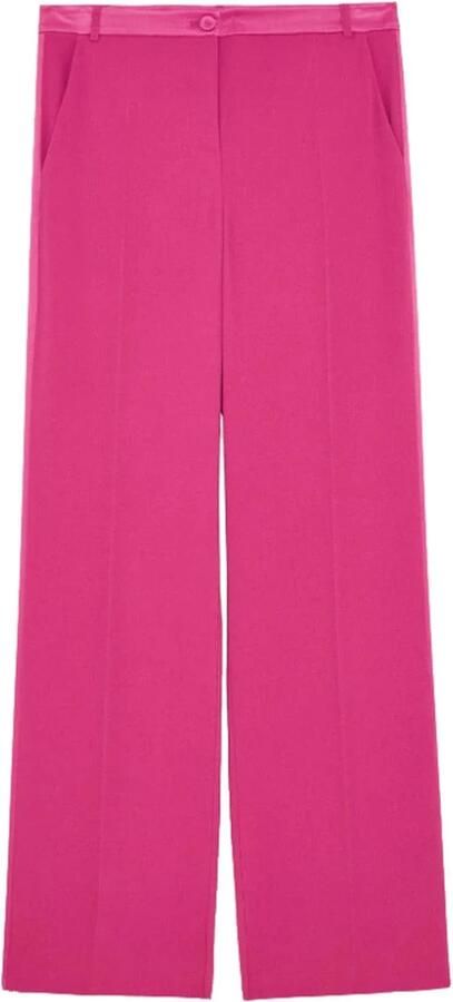 PATRIZIA PEPE Fuchsia Viscose Palazzo Broek met Smoking Details Pink Dames - Foto 2