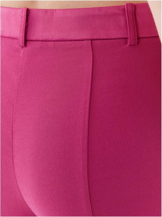 PATRIZIA PEPE Fuchsia Viscose Palazzo Broek met Smoking Details Pink Dames