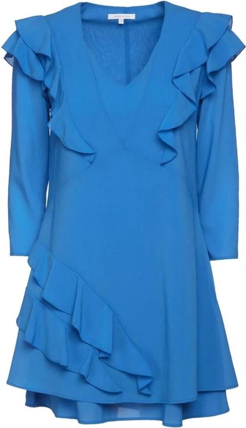 PATRIZIA PEPE Stijlvolle Korte Jurk met V-Hals en Ruches Blauw Dames - Foto 7