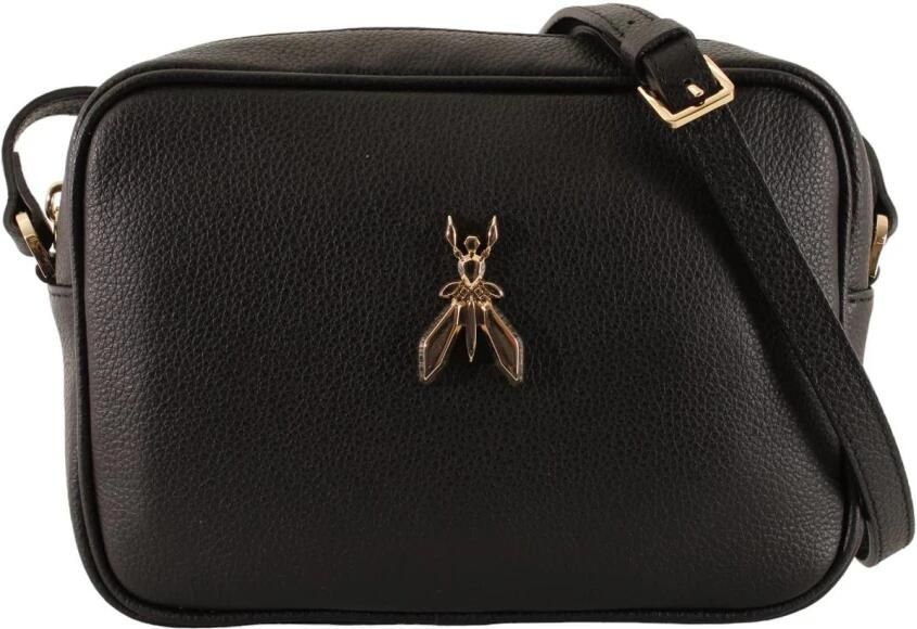 PATRIZIA PEPE Zwarte Kalfsleren Tas met Gehamerd Vakmanschap Black Dames - Foto 3