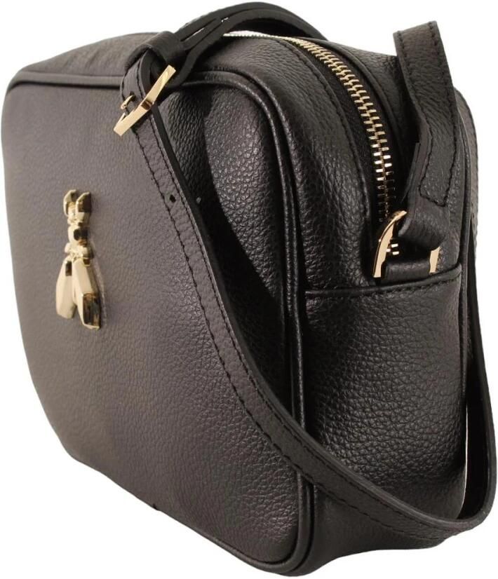 PATRIZIA PEPE Zwarte Kalfsleren Tas met Gehamerd Vakmanschap Black Dames - Foto 2