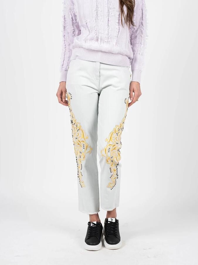 PATRIZIA PEPE Stijlvolle Mom Fit Jeans met Schitterende Details Blauw Dames - Foto 2