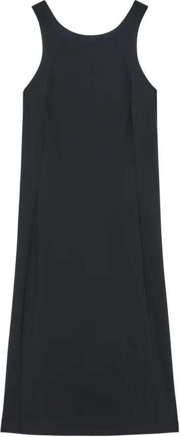 PATRIZIA PEPE Lange Zwarte Jurk met Brede Schouderbanden Black Dames - Foto 5