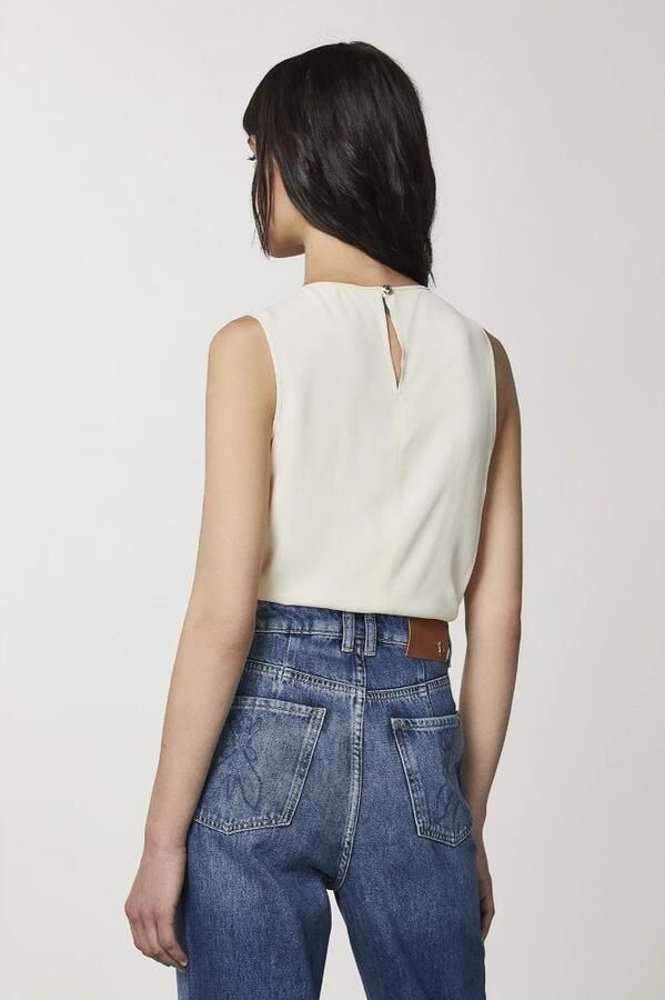 PATRIZIA PEPE Stijlvolle Gerimpelde Top Beige Dames - Foto 4