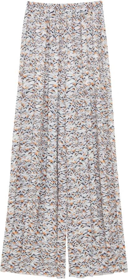 PATRIZIA PEPE Tribal Print Wide Leg Palazzo Broek Beige Dames