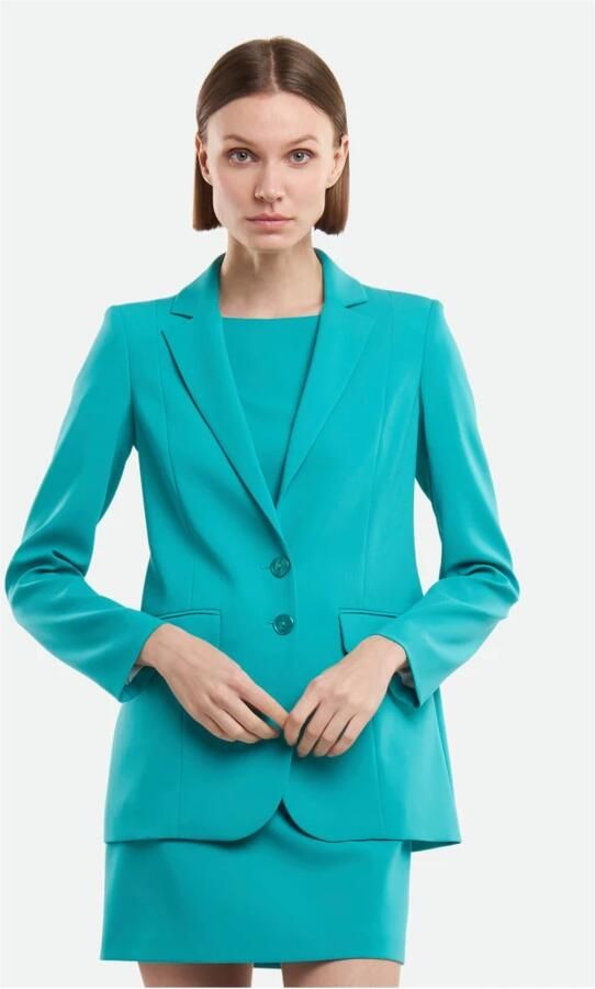 PATRIZIA PEPE Esstial Boyfriend Jas Gedurfde Vormen Crepe Stof Groen Dames - Foto 3