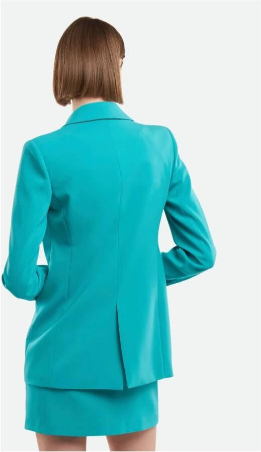 PATRIZIA PEPE Esstial Boyfriend Jas Gedurfde Vormen Crepe Stof Groen Dames - Foto 4