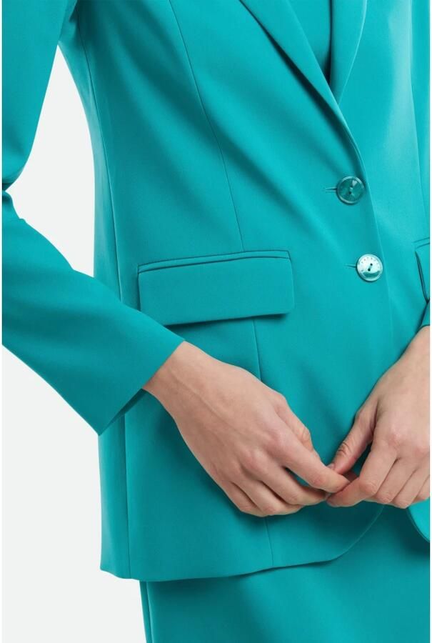 PATRIZIA PEPE Esstial Boyfriend Jas Gedurfde Vormen Crepe Stof Groen Dames