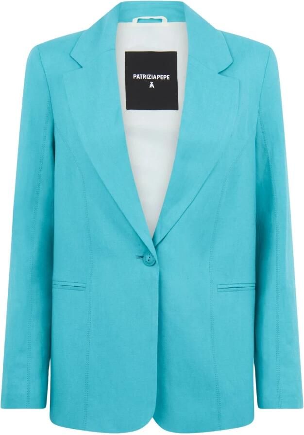 PATRIZIA PEPE Turquoise Blazer Enkelrij Knoopsluiting Blue Dames - Foto 5