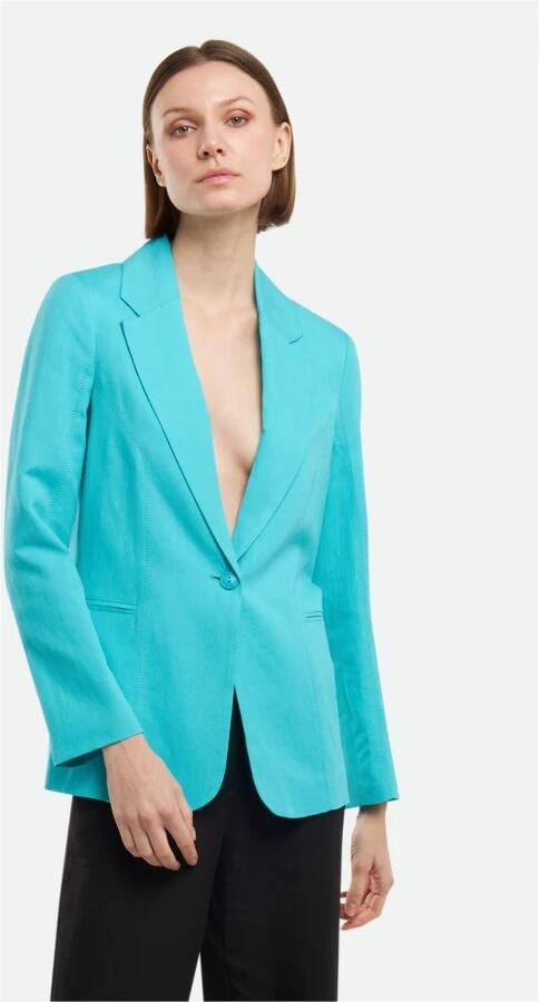 PATRIZIA PEPE Turquoise Blazer Enkelrij Knoopsluiting Blue Dames - Foto 3