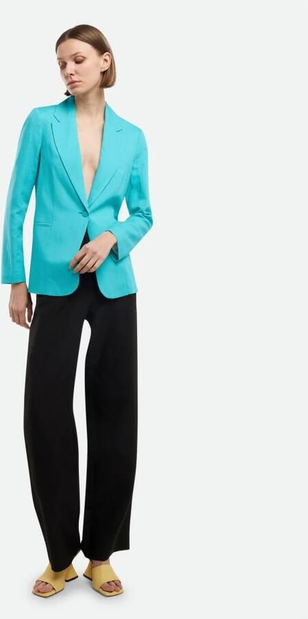 PATRIZIA PEPE Turquoise Blazer Enkelrij Knoopsluiting Blue Dames - Foto 4