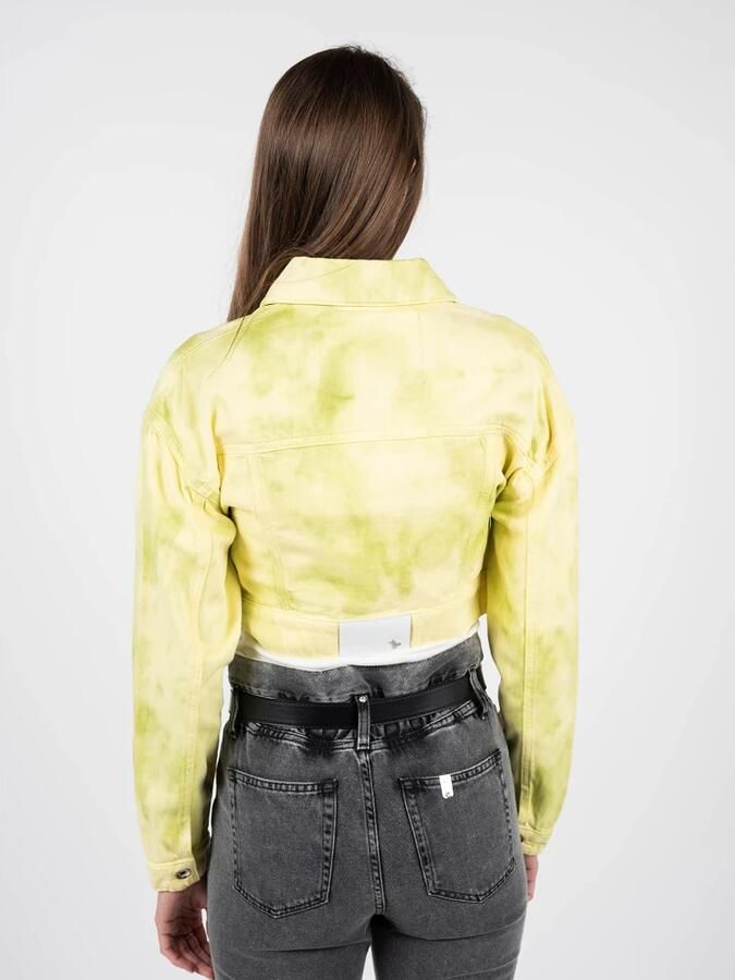 PATRIZIA PEPE Hypnotic Tie Dye Denim Jack Vrouwen Yellow Dames - Foto 3