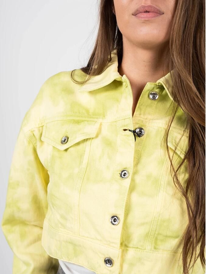PATRIZIA PEPE Hypnotic Tie Dye Denim Jack Vrouwen Yellow Dames