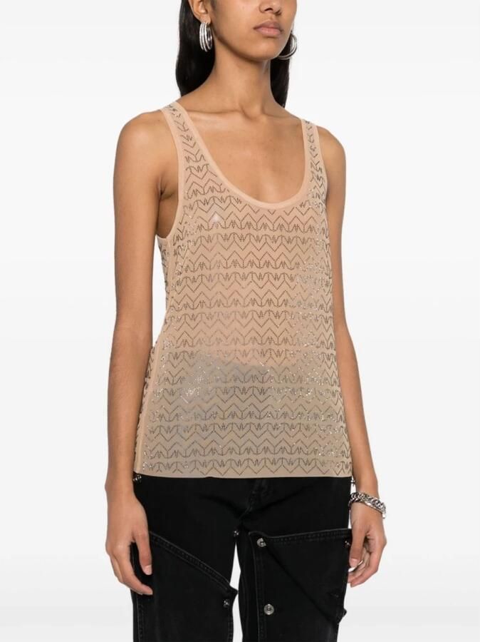 PATRIZIA PEPE Witte T-shirts en Polos met Strass Applicaties Beige Dames - Foto 3