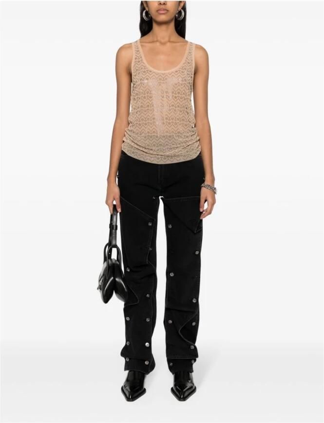 PATRIZIA PEPE Witte T-shirts en Polos met Strass Applicaties Beige Dames - Foto 4