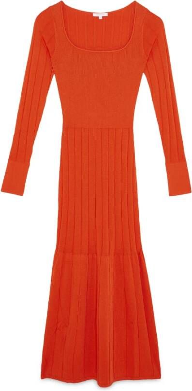 PATRIZIA PEPE Prachtige Maxi Jurk Day Dresses Collectie Oranje Dames