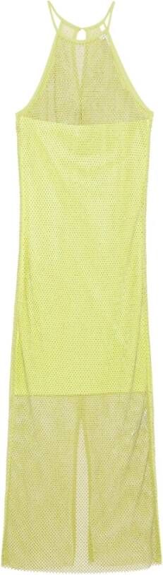 PATRIZIA PEPE Iridescent Strass Sunny Lime Jurk Groen Dames