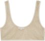 PATRIZIA PEPE Rhinestone Mesh Mouwloze Top Beige Dames - Thumbnail 2