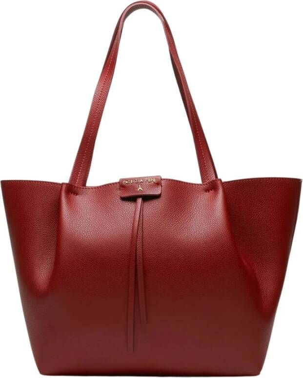 PATRIZIA PEPE Rode Leren City Shopping Tas Rood Dames