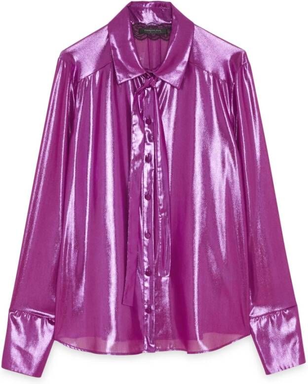 PATRIZIA PEPE Shirt en vlinderdas Purple Dames