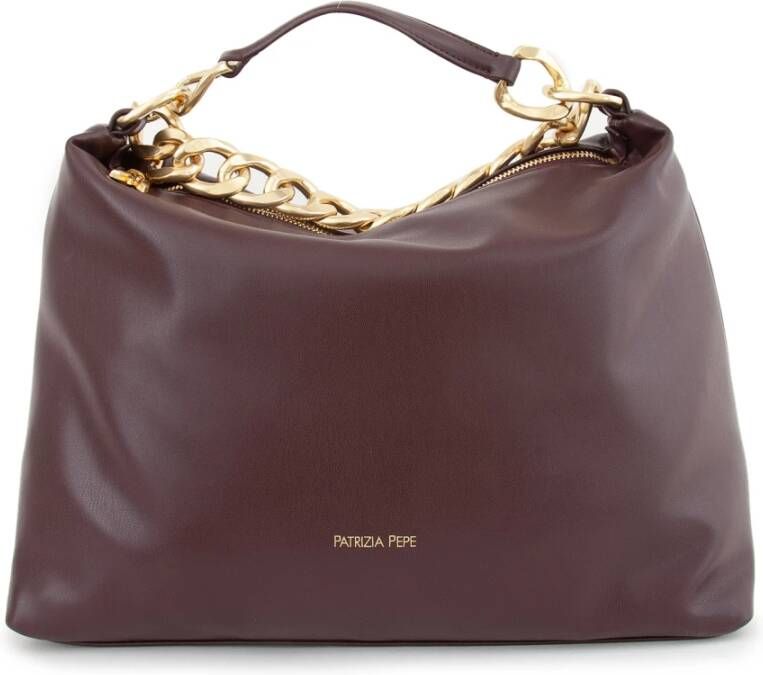 PATRIZIA PEPE Medium Hobo Drop Tas Stijlvol en Ruim Purple Dames