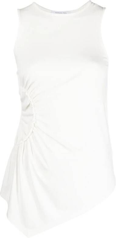 PATRIZIA PEPE Mouwloze tops W146 Bianco Sweater White Dames