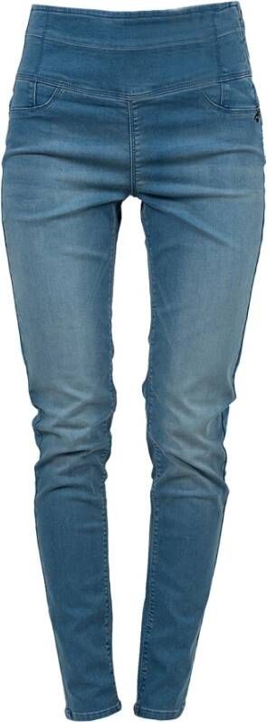 PATRIZIA PEPE Slim-Fit High-Waisted Jeans met Verwassen Effect Blauw Dames