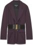 PATRIZIA PEPE Jas met een oversized riem jasje Purple Dames - Thumbnail 1