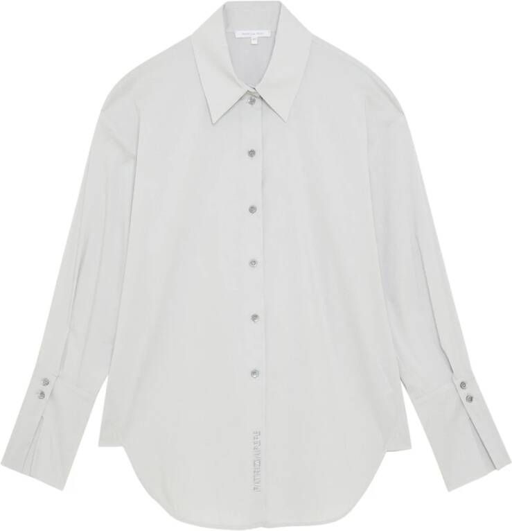 PATRIZIA PEPE Blouse stretch katoenen shirt White Dames