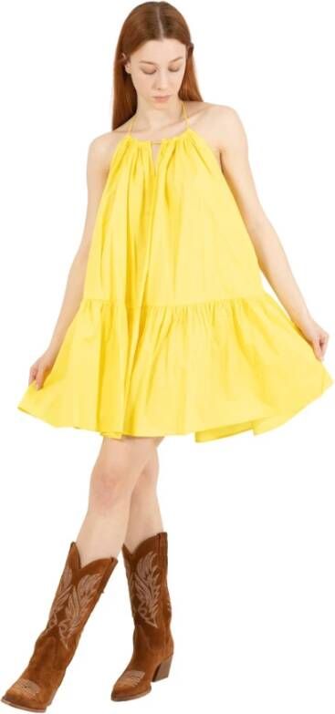 PATRIZIA PEPE Kleed Essentiële oversized jurk Yellow White Dames
