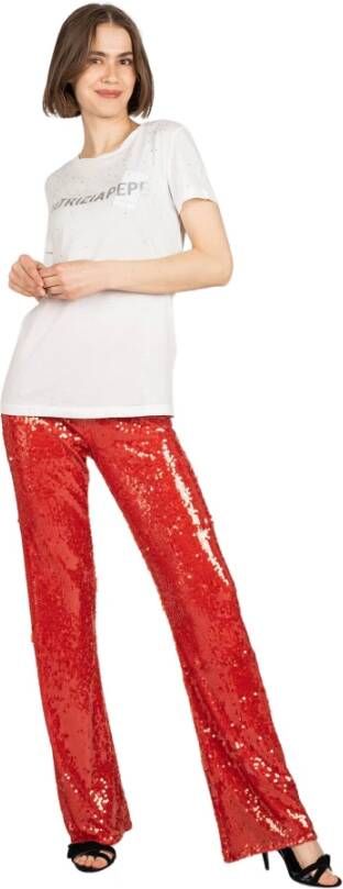 PATRIZIA PEPE Damesmode T-Shirt Lang Kort Mouwloos White Dames