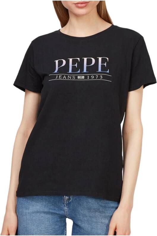 Pepe Jeans T-shirt Lisa_pl504701 Zwart Dames