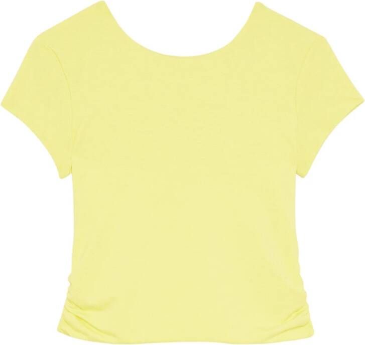 PATRIZIA PEPE T-Shirt Cut-out back top T-Shirt met open rug Yellow Dames