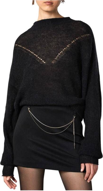 PATRIZIA PEPE Gebreide kleding met ronde hals Black Dames
