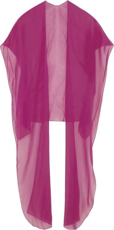PATRIZIA PEPE Viscose Chiffon Stola met Gouden Fly-detail Roze Dames