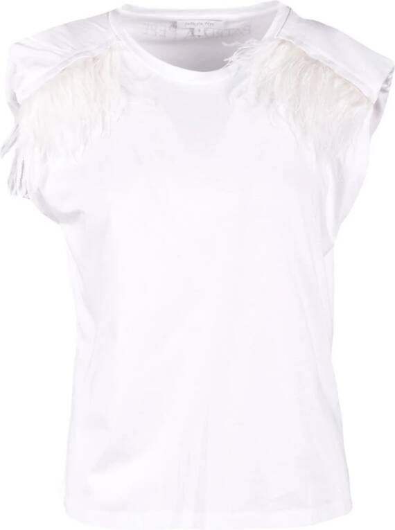 PATRIZIA PEPE Witte T-shirt uit de -collectie White Dames