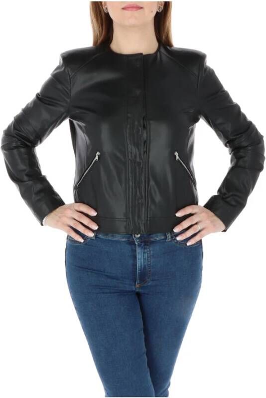 PATRIZIA PEPE Zwarte Blazer voor Dames Effen Met zijzakken Black Dames