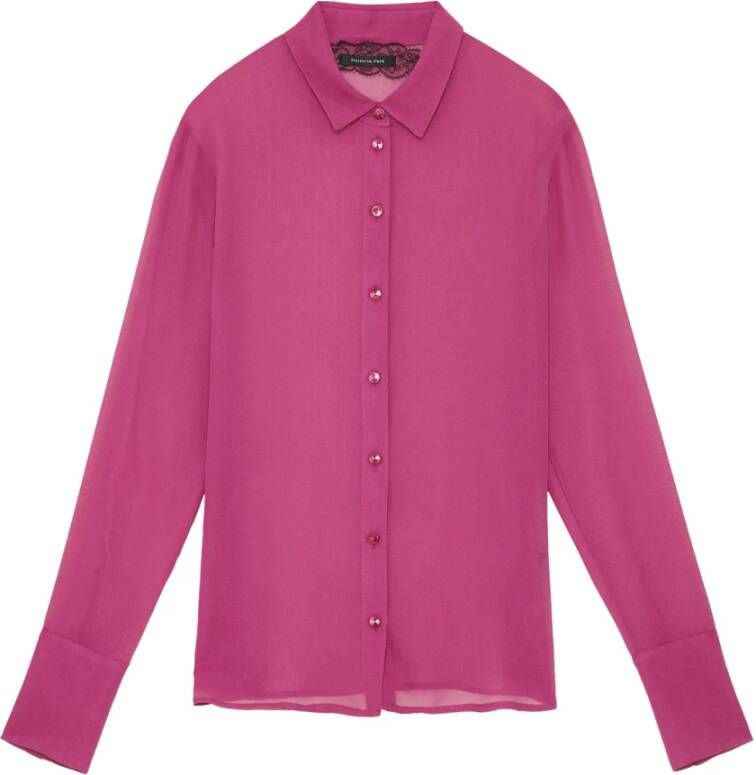 PATRIZIA PEPE Zijden Georgette Shirt Grenadine Roze Dames