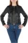 PATRIZIA PEPE Zwarte Leren Rits Blazer Voorzakken Black Dames - Thumbnail 3