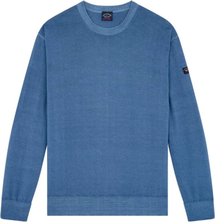 PAUL & SHARK Tijdloze Heren Crewneck Sweater in Helder Blauw Heren