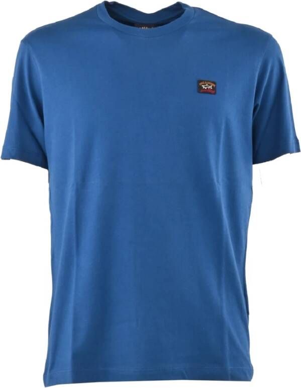 PAUL & SHARK Basis Organisch Katoenen T-Shirt Blauw Heren