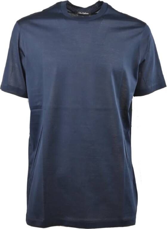 PAUL & SHARK Basis Organisch Katoenen T-Shirt Blauw Heren